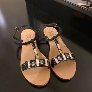 Jeweled classic Ferragamo sandals